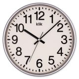 Klik Venüs Plastik Kasa Gümüş Renkli 27 cm Çaplı Modern Sessiz Saniye Mekanizmalı Duvar Saati