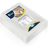 Klikal 15X20 cm 50 Adet Gofrajlı Tırtıklı Vakum Poşeti -Torbası Çok Katmanlı Kalın Tip