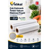 Klikal 20 Cm 10 Metre Çok Katmanlı Ev Tipi Rulo Vakum Poşeti