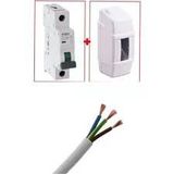 Klima Elektrik Tesisat Seti 3X2.5mm Nym Kablo, 20A Şartel Ve Kutusu