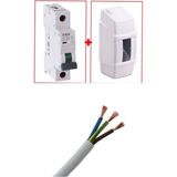 Klima Elektrik Tesisat Seti 3x2.5mm Öznur Kablo 20A Şartel ve Kutusu