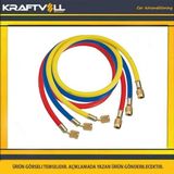 Klıma Gaz Basma Hortumu 2500 Mm F 3-8 X F 3-8 180° Kırmızı Teflon - Kraftvoll 19015124