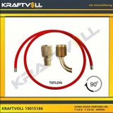 Klıma Gaz Basma Hortumu 4000mm F 3-8 D - F 3-8 90° Kırmızı Teflon - Kraftvoll 19015186