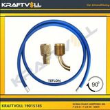 Klıma Gaz Basma Hortumu 4000mm F 3-8 D - F 3-8 90° Mavı Teflon - Kraftvoll 19015185