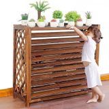 Klima için Ahşap Dış Mekan Gizlilik Ekranı, Klima Ünitesi için Panjur Tasarımı Bitki Standı, Hava Koşullarına Dayanıklı Çit 110 x 50 x 145 cm Aralık