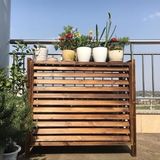 Klima için Dış Mekan Gizlilik Çiti, Ahşap Perde ve Çiçek Standı, Kolay Montaj Bahçe Muhafazası, 86x35x80cm, Veranda ve Çim için İdeal, AC Ünitesi ve Çöp Kovalarını Gizler