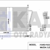 Klima Radyatörü (kondanser) Fıesta Fusıon 1.25 / 1.4 / 1.6 / 1.4tdcı (02 08) Mazda 2 125 / 1.4