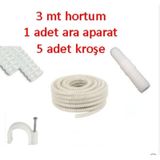 Klima Su Tahliye Hortumu 3 Metre + Ek Parça + 5 Adet Kroşe