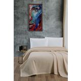 Klimalı Pike ,100 Pamuk Petekli Pike , Dörtmevsim Pike Tek Kişilik 170x240 Krem