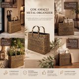 Klinker 772 Çanta Görünümlü Antik Metal Düzenleyici Küçük Boy Salon Gazetelik ve Dekoratif Dergilik