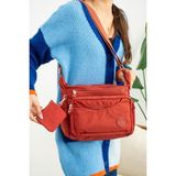 Klinkır Kadın Postacı Çanta Çok Cepli 30*20 cm Su Itici Kumaş Bayan Çapraz Askılı Omuz Çantası - 30 x 20 cm - Kiremit