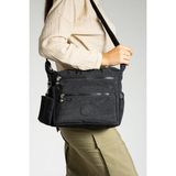 Klinkır Kadın Postacı Çanta Çok Cepli 30*20 cm Su Itici Kumaş Bayan Çapraz Askılı Omuz Çantası - 30 x 20 cm - Siyah