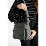 Klinkır Kadın Postacı Çanta Çok Cepli Kapaklı Model 30*20 cm Su Itici Çapraz Askılı Postacı Çanta - 30 x 20 cm - Gri