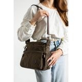 Klinkır Kadın Postacı Çanta Çok Cepli Kapaklı Model 30*20 cm Su Itici Çapraz Askılı Postacı Çanta - 30 x 20 cm - Kahverengi
