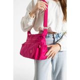 Klinkır Kadın Postacı Çanta Çok Cepli Kapaklı Model 30*20 cm Su Itici Çapraz Askılı Postacı Çanta - 30 x 20 cm - Pembe