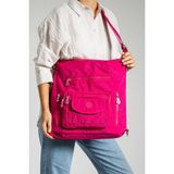 Klinkır Kumaş Ister Sırt Ister Omuz Ister Çapraz Askılı Fonksiyonel Kullanım Kadın Çantası 30*30 cm - 30 x 30 cm - Pembe