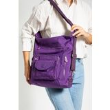Klinkır Kumaş İster Sırt İster Omuz İster Çapraz Askılı Fonksiyonel Kullanım Kadın Çantası 30*30 Cm