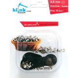 Klinkshop Kuşgözü 2,5 mm Kendin Yap Kiti. Bez Bebek Ayakkabısı ve Küçük Ölçekli Ürünler İçin Çekiçle Uygulama Aparatları ve 25 Adet Gümüş Renk (nikel free) Kuşgözü Takım-Paslanmaz Pirinç