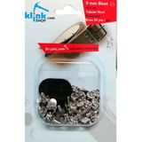 KLİNKSHOP Rivet 9 mm Gümüş Renk Kendin Yap Kiti, Çanta, Cüzdan, Kemer, Kot Pantolon, için Çekiçle Uygulama Aparatları ve 25 Adet Malzeme (Takım)-Paslanmaz Pirinç