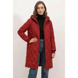 Klins Kids Kadın Kapüşonlu Kapitone Bordo Mont - 42