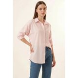 Klins Kids Kadın Oversize Basic Pamuklu Pudra Gömlek - 36