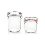 Klipsli 2'li Cam Kavanoz Seti (1 Adet 580 ml - 1 Adet 425 Ml) - Çok Renkli - 1 lt
