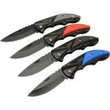 Klipsli 4 Lü Set Metal 16 cm Kamp / Outdoor Çakı - Yarı Otomatik, Kemerlikli, Kutulu