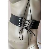 Klipsli Deri Korse Harness Deri Korse Elbise