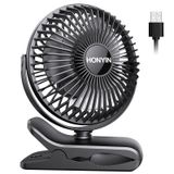 Klipsli HONYIN mini fan, 720 derece döndürmeli küçük USB fan, güçlü+sağlam braket, 3 hız seviyesi, ofis ve yatak odasında masa fanı olarak ideal