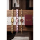 KLISHE 3’lü Kadın Çelik Saat Seti Çelik Gold & Pembe & Bordo Vintage Kadın Saat Premium Old Money Zarif Şık Lüks Kadın Kol Saati | Limited Edition 2026
