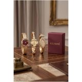 KLISHE 3’lü Kadın Çelik Saat Seti Kordon Gold & Bordo & Gümüş Renk Vintage Kadın Kol Saati Old Money Zarif Şık Lüks Premium | Limited Edition 2026