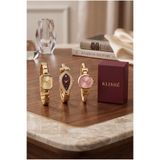 KLISHE 3’lü Luxury Kadın Çelik Saat Seti Kelepçeli Kordon Gold & Bordo & Pembe Renk Vintage Kadın Kol Saati Old Money Zarif Şık Lüks Premium | Limited Edition 2026