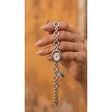 KLISHE Butik Kadın Çelik Saat Gümüş Renk Butterfly Mavi Taş Charm Detaylı Vintage | Oval Kasa Old Money Luxury Zarif Şık Kadın Kol Saati 2026