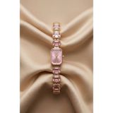 KLISHE Butik Kadın Çelik Saat Taşlı Pembe Kadran Luxury Edition Vintage Old Money Zarif Şık Kadın Kol Saati 2026