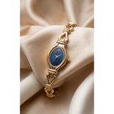 KLISHE Butik Pinterest Kadın Çelik Saat Gold Renk & Mavi Kadran Luxury Edition | Şık Zarif Vintage Saat Old Money Kadın Kol Saati 2026