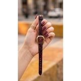 KLISHE Butik Royale Kadın Saat Gold Renk & Bordo Kadran Yılan Desenli Deri Kordon Vintage Old Money Luxury Zarif Şık Kadın Kol Saati 2026