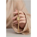 KLISHE Butik Vintage Kadın Çelik Saat Gold Renk Dikdörtgen Kasa Roma Rakamlı Klasik Saat | Old Money Luxury Zarif Şık Kadın Kol Saati 2026