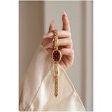 KLISHE Kadın Çelik Saat Gold Renk Bordo Kadran Klasik Vintage Özel Tasarım Old Money Premium Luxury Zarif Şık Kadın Kol Saati | Limited Edition 2026