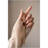 KLISHE Lady’s Kadın Çelik Saat Gold Renk Bordo Kadranlı Vintage Old Money Klasik Şık Zarif Premium Kadın Kol Saati | Limited Edition 2026