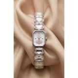 KLISHE Swarovsk Kadın Çelik Saat Gümüş Renk & Gümüş Taşlı Luxury Vintage Old Money Premium Şık Lüks Dikdörtgen Kasa Kadın Kol Saati 2026