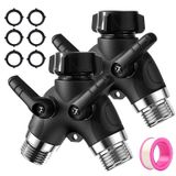 Klmnduo Su Ayırıcı 2 Yollu, 2'li Paket Bahçe Hortumu Ayırıcı, 3/4 inç Spigot Adaptör Konektörü Rahat Kauçuk Kavrama ile Su Musluk Ayırıcı, Dış ve İç Mekan Kullanımı için Katı 2 Yollu Y Hortum Konnektörü,