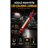 Kloee KAMP LAMBASI 5000 Lümen Şarjlı Manyetik LED Çalışma Lambası Kaput Altı Kablosuz Tamirci Lambası Kancalı USB Çıkışlı