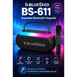 Kloee Karaoke Bluetooth Hoparlör 30W RGB Işıklı 1 Mikrofonlu Ses Kalınlaştırma İnceltebilme Özellikli Taşınabilir Hoparlör power bank özelliğine sahip