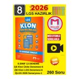 Klon Lgs 8.Sınıf Fen Bilimleri 13 Deneme 2026 - 260 Soru + 100 Tl Tablet Kalemi Birlikte