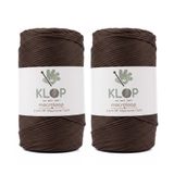 KLOP 2MM Polyester Makrome İpi 2'li Set 460m 400gr Supla ve Çanta İpliği (Kahverengi)