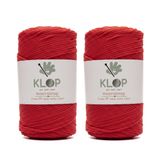 KLOP 2MM Polyester Makrome İpi 2'li Set 460m 400gr Supla ve Çanta İpliği (Kırmızı)