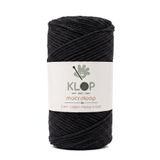 KLOP Koton Pamuk Makrome İpi Premium 2mm 145 Metre 200 Gram Cotton Çanta Supla İpi Siyah