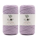 KLOP Pamuk Zincir Makrome İpi 2 mm 2'li Set 290 m 400 gr Tığ İşi El Çantası Supla İpi (Lila)