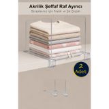 Kloppenhug 2 Adet Çok Amaçlı Şeffaf Akrilik Dolap Raf Ayırıcı | Çanta Raf Düzenleyici Set |20x30 cm