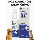 Kloravet Kedi ve Köpekler Için Göz Kulak ve Ağız Temizleme Bakım Ürünü 100 ml - Mavi - .